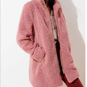 NWT Ann Taylor Loft Pink Sherpa Coat XS
